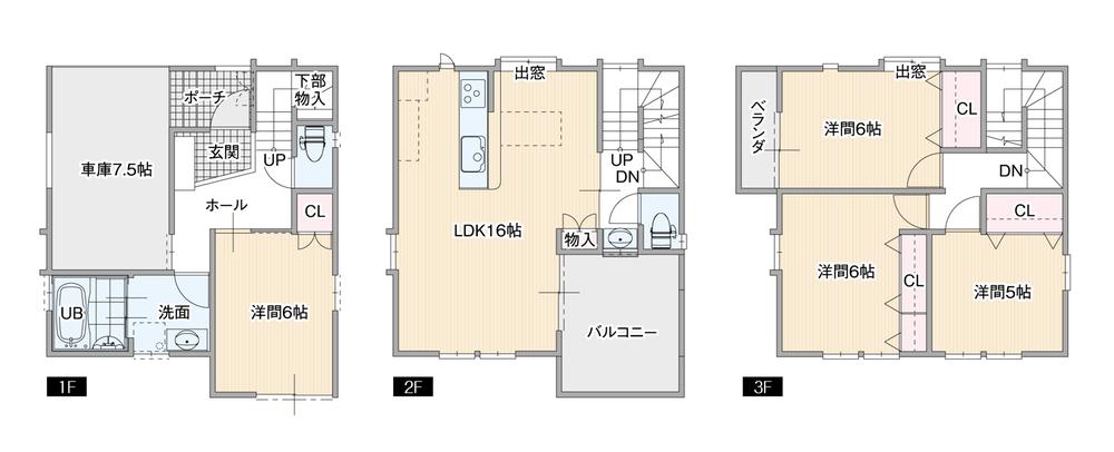 Building plan example (floor plan). Building plan example (A section) 4LDK, Land price 12,120,000 yen, Land area 74.56 sq m , Building price 22,680,000 yen, Building area 118 sq m