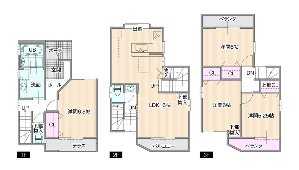 Building plan example (floor plan). Building plan example (B compartment) 4LDK, Land price 12,240,000 yen, Land area 74.55 sq m , Building price 21,450,000 yen, Building area 106 sq m