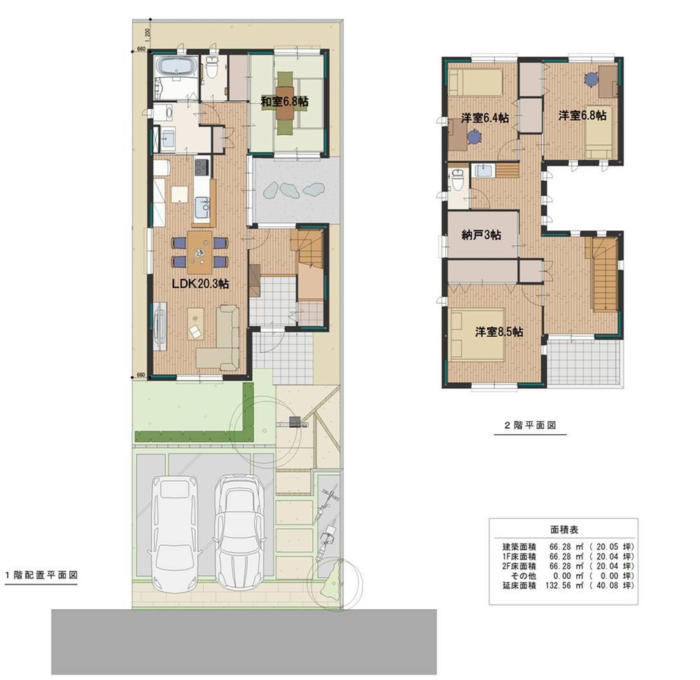 Building plan example (floor plan). Building plan example (D No. land) Building area: 132.56 sq m