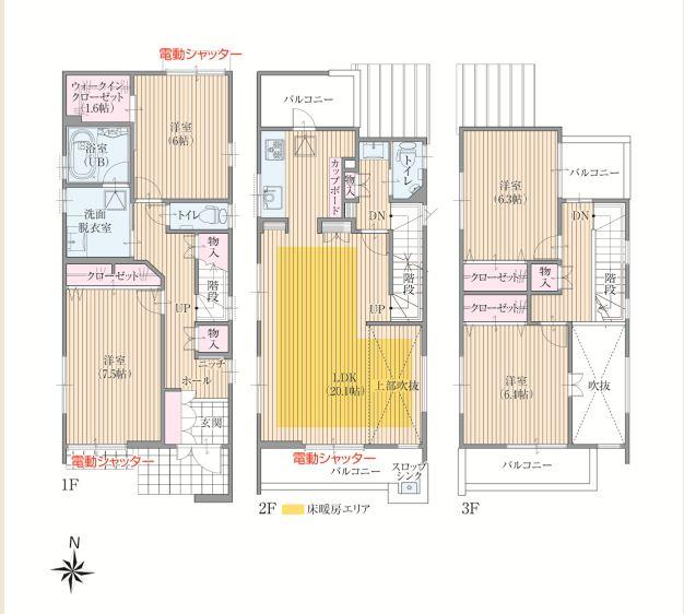 Floor plan. (T1), Price 49,800,000 yen, 4LDK, Land area 116.15 sq m , Building area 125.89 sq m