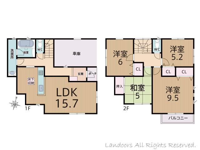 Floor plan. 24,900,000 yen, 4LDK, Land area 104.76 sq m , Building area 108.13 sq m floor plan