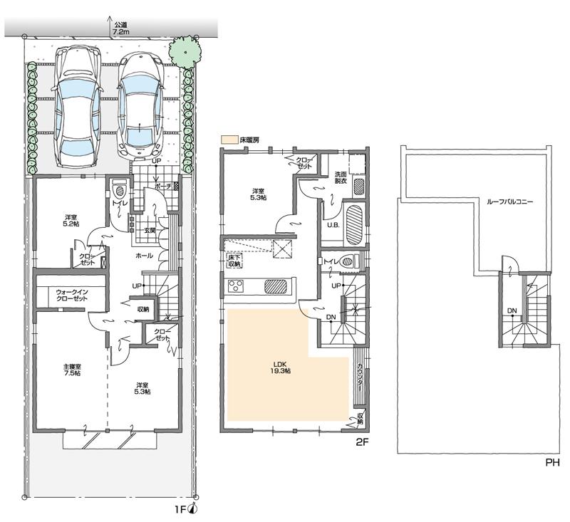 Floor plan. (D Building), Price 39,800,000 yen, 4LDK+S, Land area 111.17 sq m , Building area 112.3 sq m