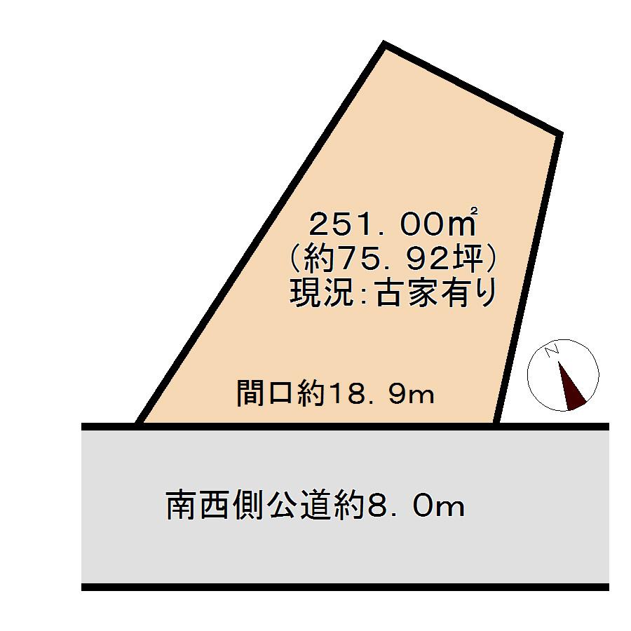 Compartment figure. Land price 76 million yen, Land area 251 sq m