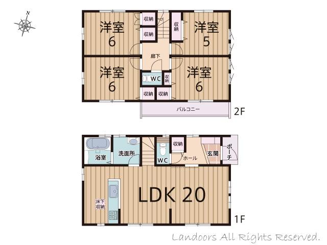 Floor plan. 36,300,000 yen, 4LDK, Land area 104 sq m , Building area 98.53 sq m floor plan