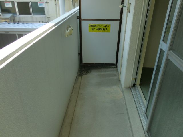 Balcony. Outdoor washing machine Storage