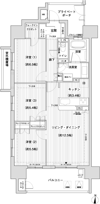Floor: 3LDK, occupied area: 76.04 sq m, Price: TBD