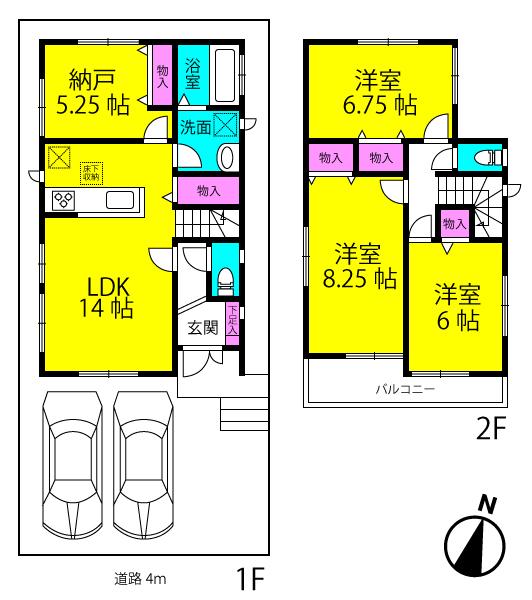 Floor plan. 30,900,000 yen, 3LDK + S (storeroom), Land area 100.2 sq m , Building area 93.17 sq m