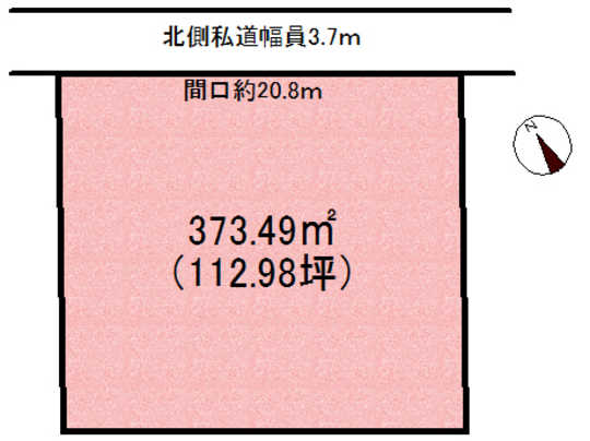 Compartment figure. Land price 66,500,000 yen, Land area 373.49 sq m