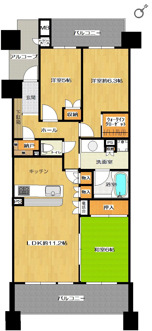 Floor plan. 3LDK, Price 31 million yen, Footprint 78.2 sq m , Balcony area 18.62 sq m