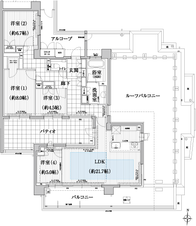 Floor: 4LDK, occupied area: 111.4 sq m
