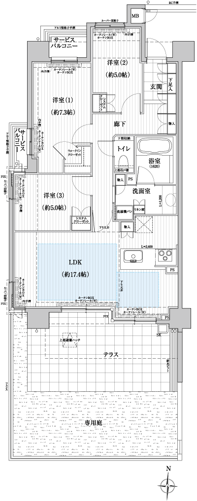 Floor: 3LDK, occupied area: 80.01 sq m