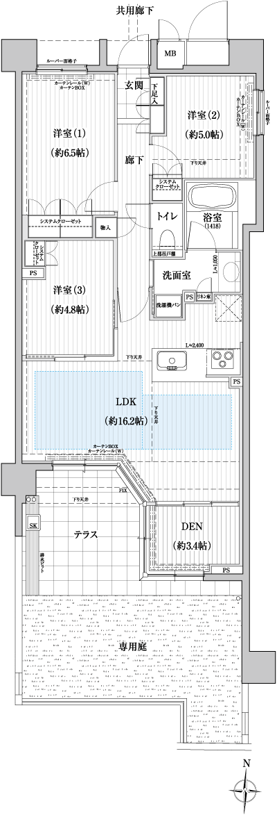Floor: 3LDK, occupied area: 76.94 sq m