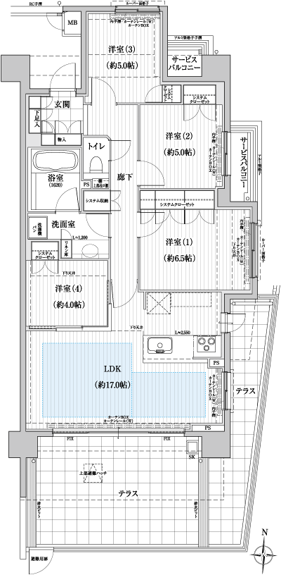 Floor: 4LDK, occupied area: 85.71 sq m