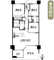Floor: 3LDK, occupied area: 80.91 sq m