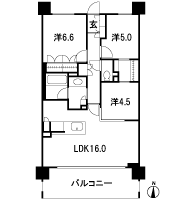 Floor: 3LDK, occupied area: 72.16 sq m