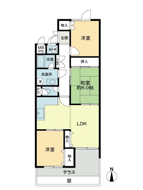 Floor plan. 3LDK, Price 9.8 million yen, Occupied area 73.79 sq m floor plan