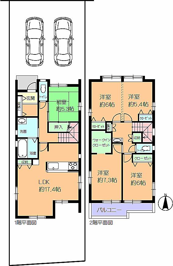 Floor plan. 43,800,000 yen, 5LDK, Land area 123.58 sq m , Building area 115.73 sq m