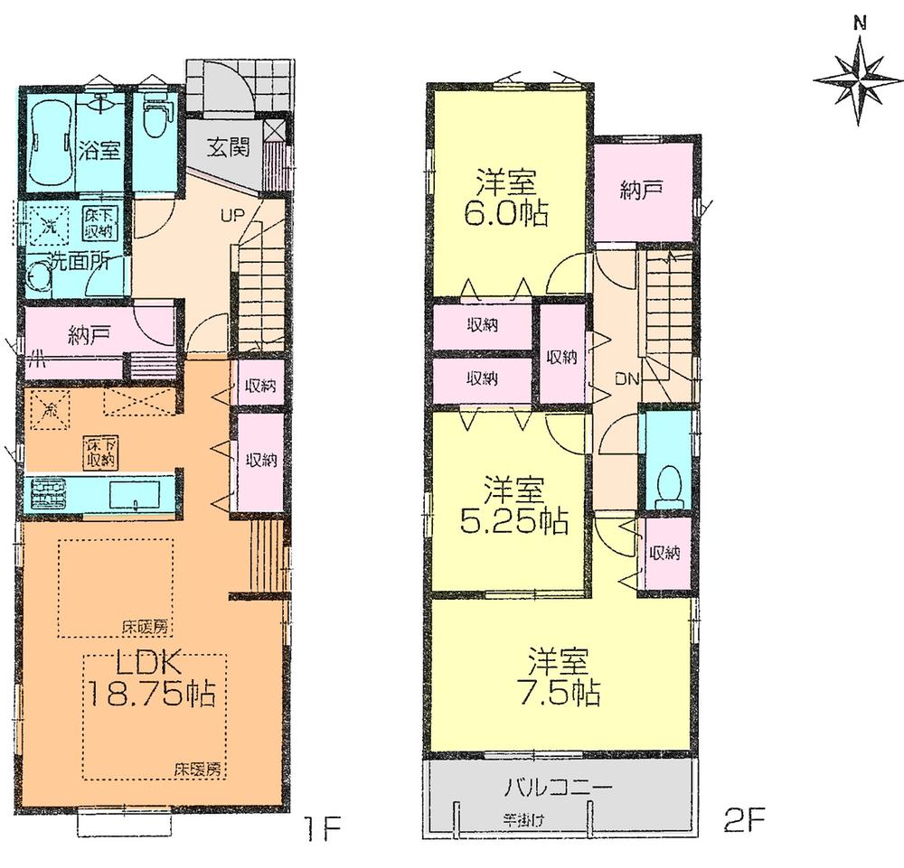Floor plan. (3 Building), Price 37,900,000 yen, 3LDK+S, Land area 119.11 sq m , Building area 105.16 sq m