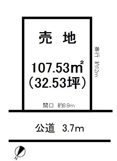 Compartment figure. Land price 13.8 million yen, Land area 107.53 sq m