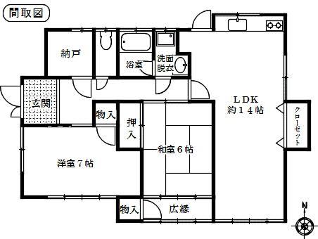 Floor plan. 40 million yen, 2LDK + S (storeroom), Land area 231.4 sq m , Building area 69.41 sq m