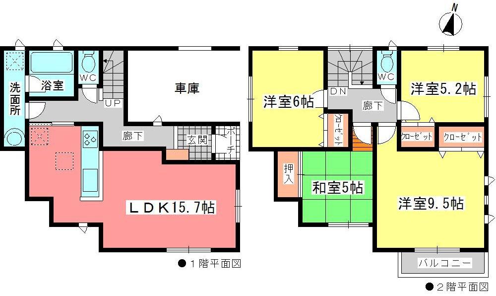 Floor plan. 24,900,000 yen, 4LDK, Land area 104.76 sq m , Building area 108.13 sq m