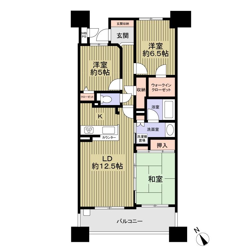 Floor plan. 3LDK, Price 26 million yen, Footprint 78.9 sq m , Balcony area 11.31 sq m 3LDK + walk-in closet