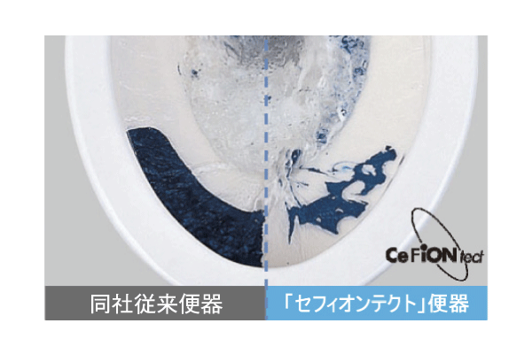Toilet.  [Sefi on Detect] Dirt is likely to fall in the pottery surface of the slick, Also to achieve a stable cleaning power with a small amount of water (Description Photos)