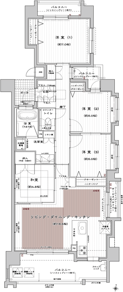 Floor: 4LDK, occupied area: 85.49 sq m, Price: 39.3 million yen