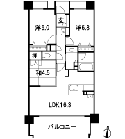 Floor: 3LDK, occupied area: 70.25 sq m, Price: 30.8 million yen