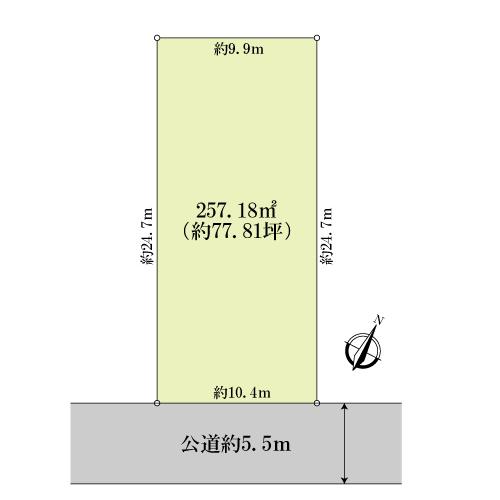Compartment figure. Land price 55 million yen, Land area 257.18 sq m