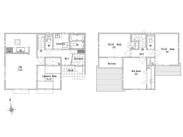 Other building plan example. Building plan example (No. 2 place) building price 17.3 million yen, Building area 91.10 sq m