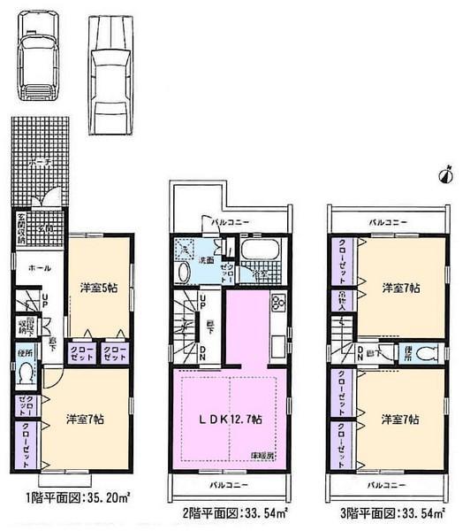 Floor plan. 28.5 million yen, 4LDK, Land area 108.55 sq m , Building area 102.28 sq m