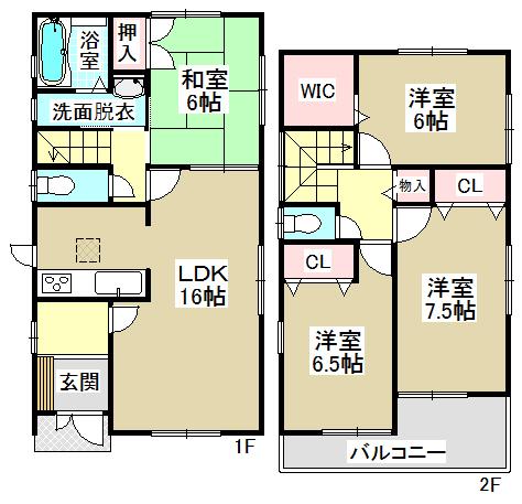 Floor plan. 28.8 million yen, 4LDK, Land area 156.77 sq m , Building area 98.82 sq m