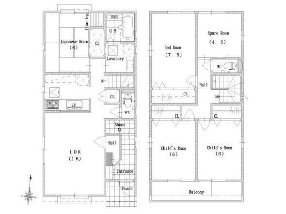 Other building plan example. Building plan example (No. 1 place) building price 22,400,000 yen, Building area 112.62 sq m