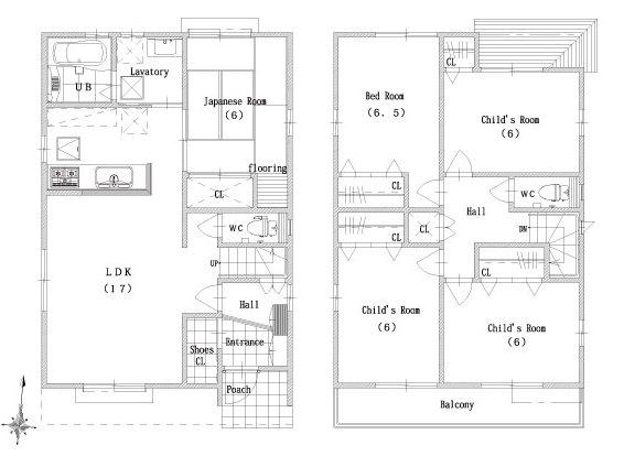 Other building plan example. Building plan example (No. 2 place) building price 22,400,000 yen, Building area 112.62 sq m