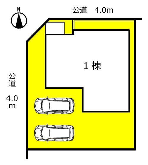 Compartment figure. All is one building. Car two parallel parking can be shaped land! Corner lot! With Nantei! 