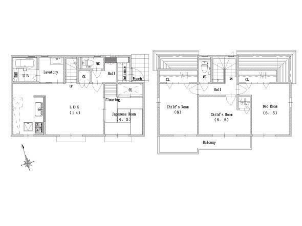 Other building plan example. Building plan example (No. 1 place) building price 19.2 million yen, Building area 91.10 sq m