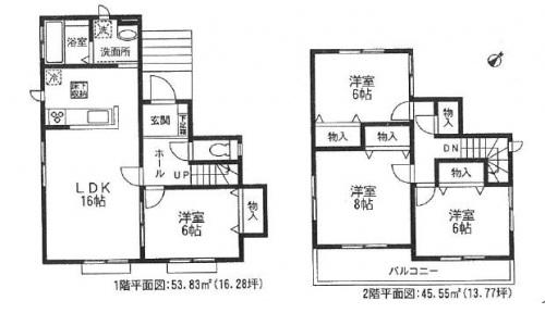 Floor plan. (C section), Price 25,800,000 yen, 4LDK, Land area 141.21 sq m , Building area 99.38 sq m