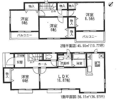 Floor plan. (D section), Price 26,800,000 yen, 4LDK, Land area 166.52 sq m , Building area 101.66 sq m