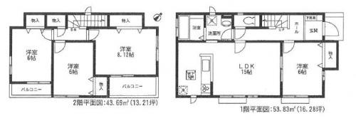 Floor plan. (E section), Price 23.8 million yen, 4LDK, Land area 139.97 sq m , Building area 97.52 sq m