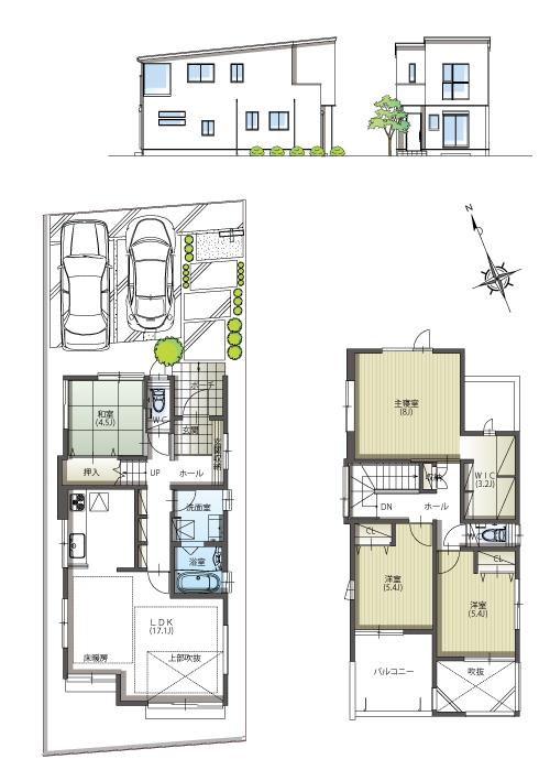 Floor plan. (1), Price 37,800,000 yen, 4LDK, Land area 128.22 sq m , Building area 105.46 sq m