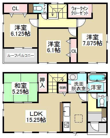 Floor plan. (Building 2), Price 25,900,000 yen, 4LDK, Land area 128.58 sq m , Building area 98.35 sq m