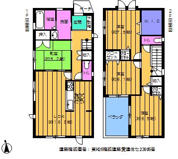 Floor plan. 24,800,000 yen, 4LDK, Land area 134.61 sq m , Building area 102.47 sq m all three buildings: No. 1, etc.