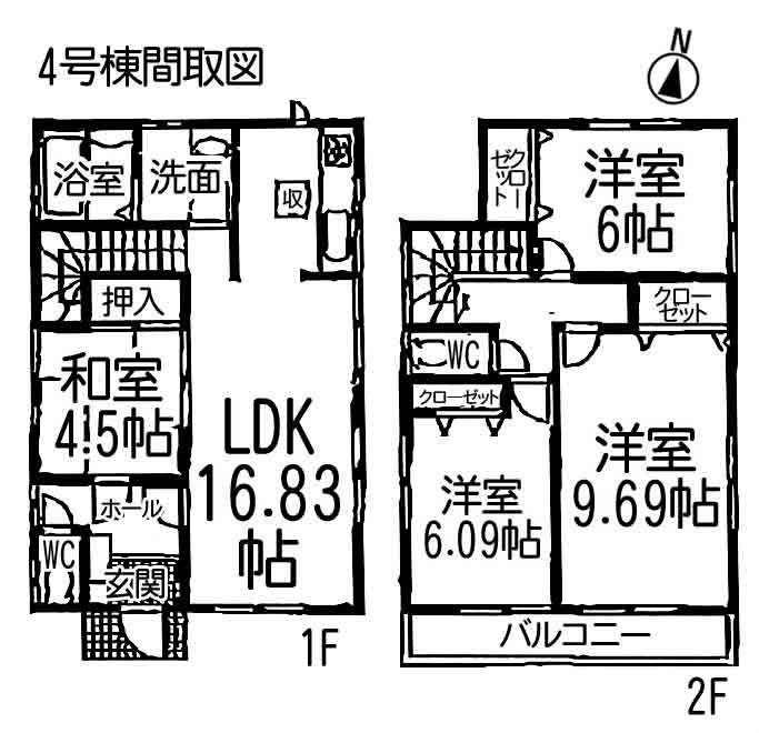 Floor plan. 31,800,000 yen, 4LDK, Land area 123.92 sq m , Building area 99.79 sq m