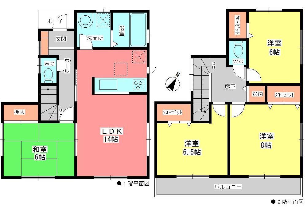 Floor plan. 30,800,000 yen, 4LDK, Land area 127.94 sq m , Building area 96.89 sq m