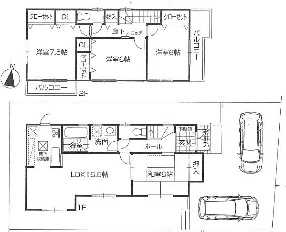 Floor plan. (No. 1 point), Price 28.8 million yen, 4LDK, Land area 137.7 sq m , Building area 98.42 sq m