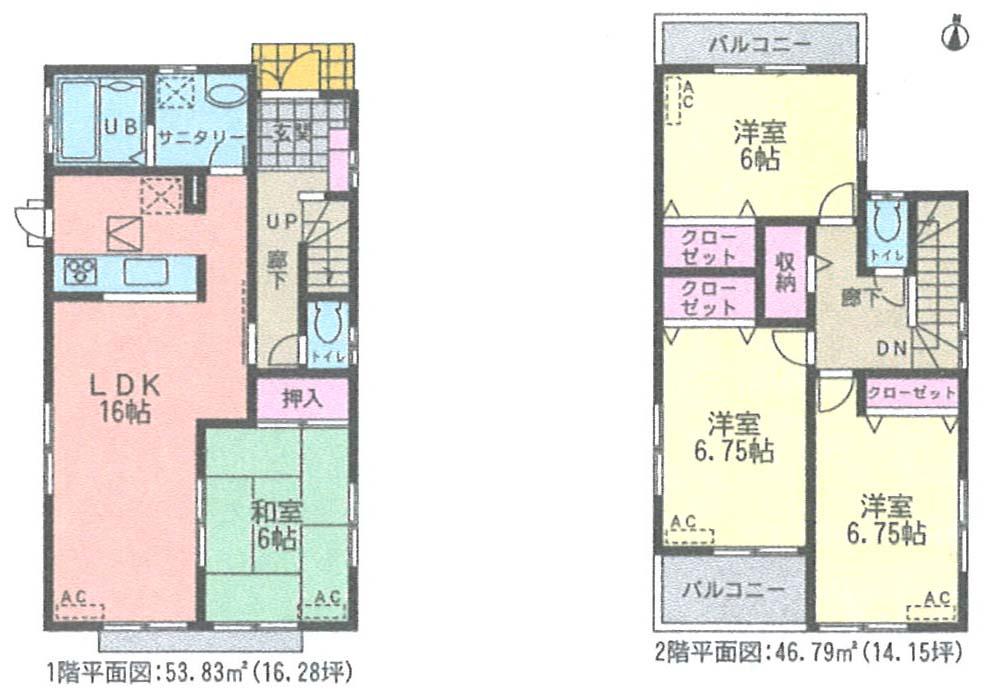 Floor plan. (Phase 2 2 Building), Price 35,800,000 yen, 4LDK, Land area 142.43 sq m , Building area 100.62 sq m