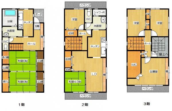 Floor plan. 22 million yen, 7LDKK + S (storeroom), Land area 97.64 sq m , Building area 157.03 sq m
