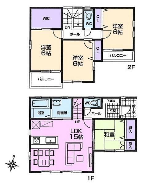 Floor plan. 31,800,000 yen, 4LDK, Land area 100.01 sq m , Building area 93.44 sq m