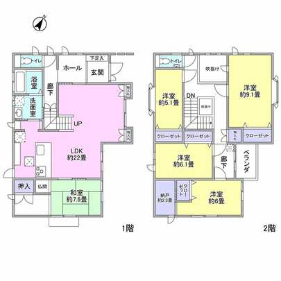 Floor plan. Floor type 5LDK + storeroom